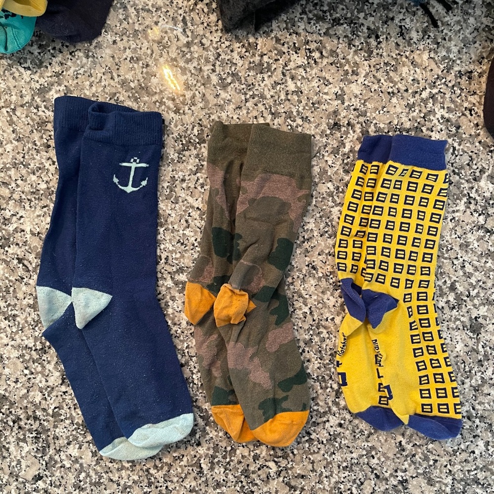 Three pairs of socks